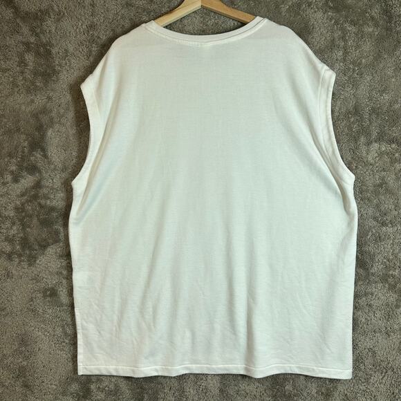 H&M Basics Cream White Tunic Cap Sleeve Top Sweatshirt Sweater XL Women's - Picture 6 of 9